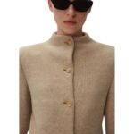MAGDA BUTRYM CASHMERE HIGH NECK BLAZER IN BEIGE