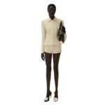 MAGDA BUTRYM FITTED BOUCLE BUTTONED BLAZER IN CREAM