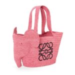 LOEWE SMALL ELEPHANT BASKET BAG IN RAFFIA