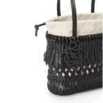 LOEWE SQUARE BASKET FRINGED BAG IN CALFSKIN