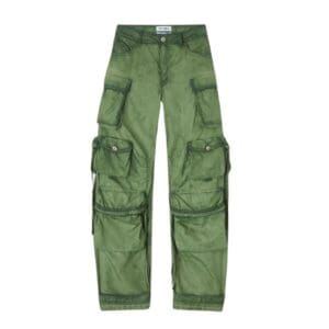 THE ATTICO FERN MILITARY GREEN LONG PANTS