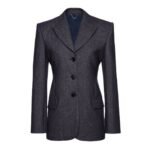 MAGDA BUTRYM LONGLINE FITTED BLAZER IN NAVY