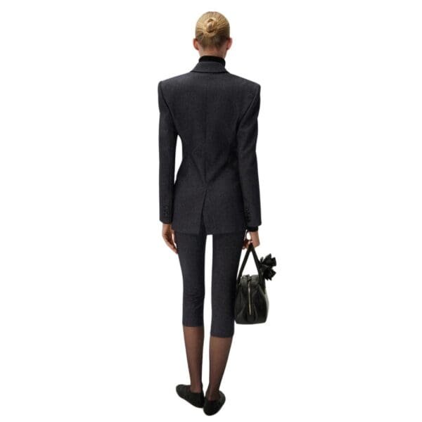 MAGDA BUTRYM CAPRI SLIM WOOL PANTS IN NAVY