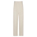 MAGDA BUTRYM WIDE LEG BOUCLE PANTS IN BEIGE