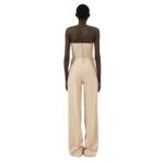 MAGDA BUTRYM CASHMERE WIDE-LEG TROUSERS IN BEIGE