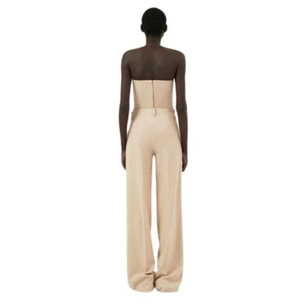 MAGDA BUTRYM CASHMERE WIDE-LEG TROUSERS IN BEIGE