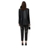 MAGDA BUTRYM OVERSIZED LEATHER BLAZER IN BLACK