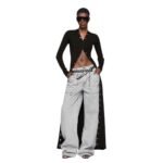 THE ATTICO EFFIE LIGHT GREY LONG PANTS