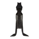 THE ATTICO ''MAGNOLIA'' BLACK LONG DRESS