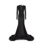 THE ATTICO "KAREN" BLACK LONG DRESS