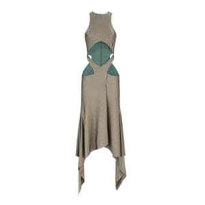 THE ATTICO “MAGNOLIA” MILITARY LONG DRESS