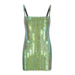 THE ATTICO ''RUE'' IRIDESCENT GREEN MINI DRESS