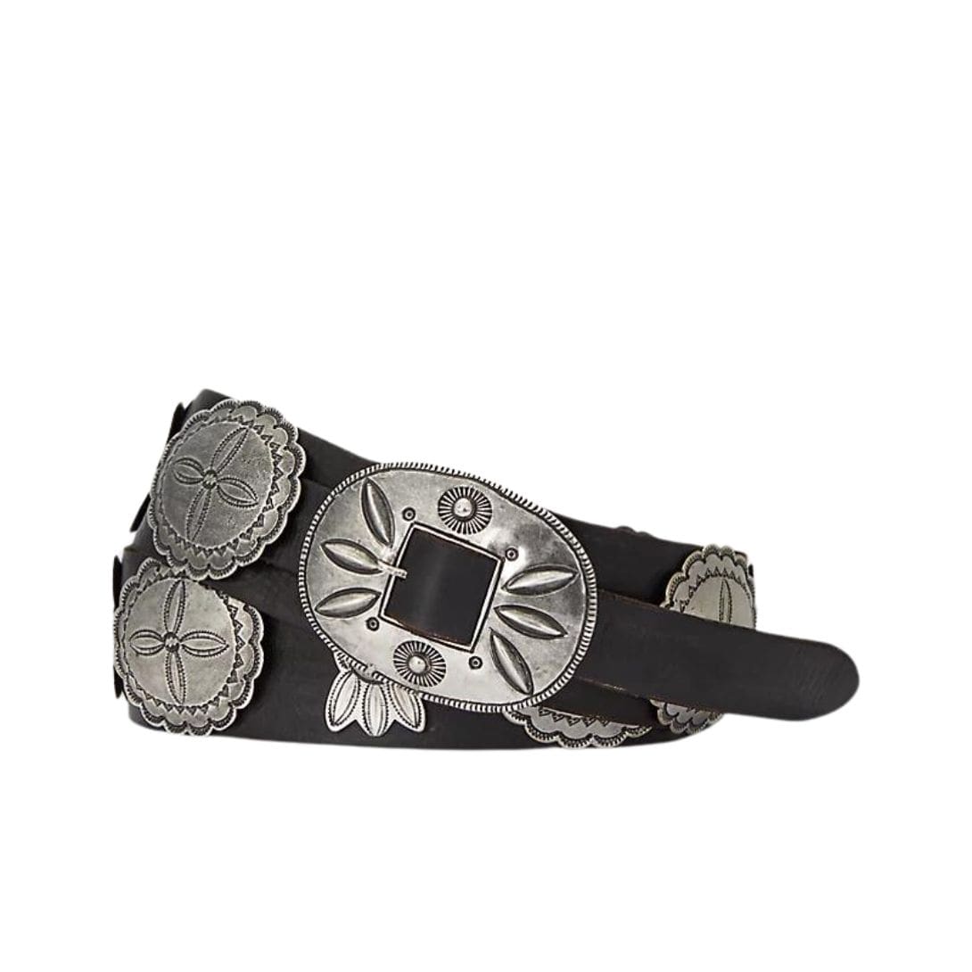 RALPH LAUREN LEATHER CAST CONCHO BELT