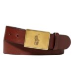 RALPH LAUREN PONY PLAQUE LEATHER BELT