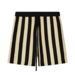 NANUSHKA WALTER STRIPED TERRY-KNIT SHORTS BLACK/PALE YELLOW