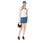 MARINE SERRE EMBOSSED LEATHER MINI ECLIPS LEATHER BLACK