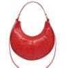 MARINE SERRE EMBOSSED LEATHER ECLIPS CROSSBODY RED