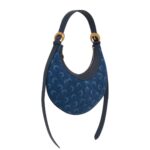 MARINE SERRE REGENERATED DEADSTOCK DENIM ECLIPS CROSSBODY BLUE