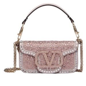 VALENTINO GARAVANI SMALL LOCO SHOULDER BAG WITH RHINESTONES