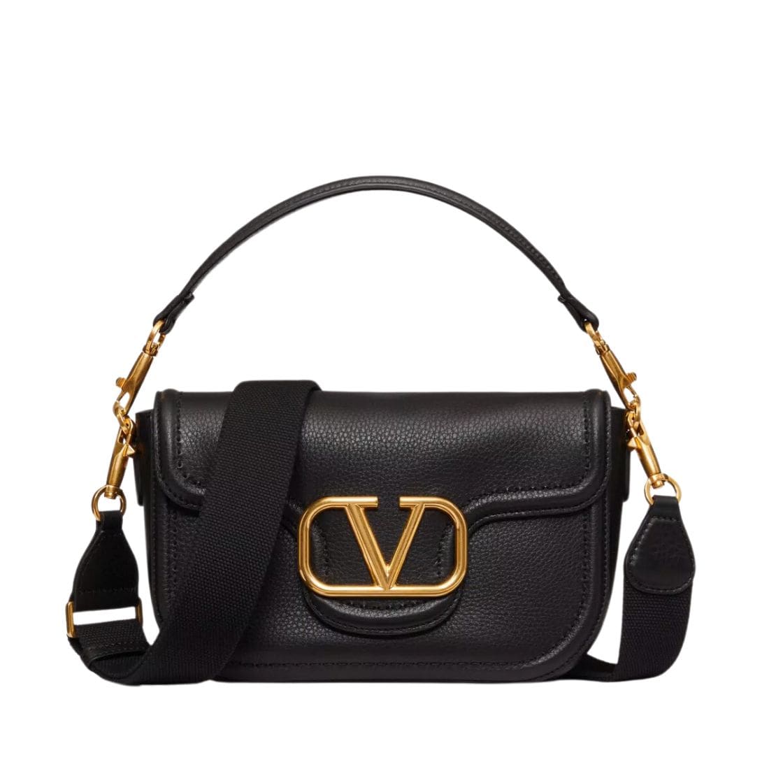 VALENTINO GARAVANI ALLTIME GRAINY CALFSKIN SHOULDER BAG