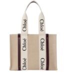 CHLOE MEDIUM WOODY TOTE BAG DEEP VIOLINE