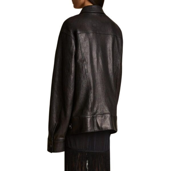 KHAITE THE GRIZZO JACKET IN BLACK LEATHER