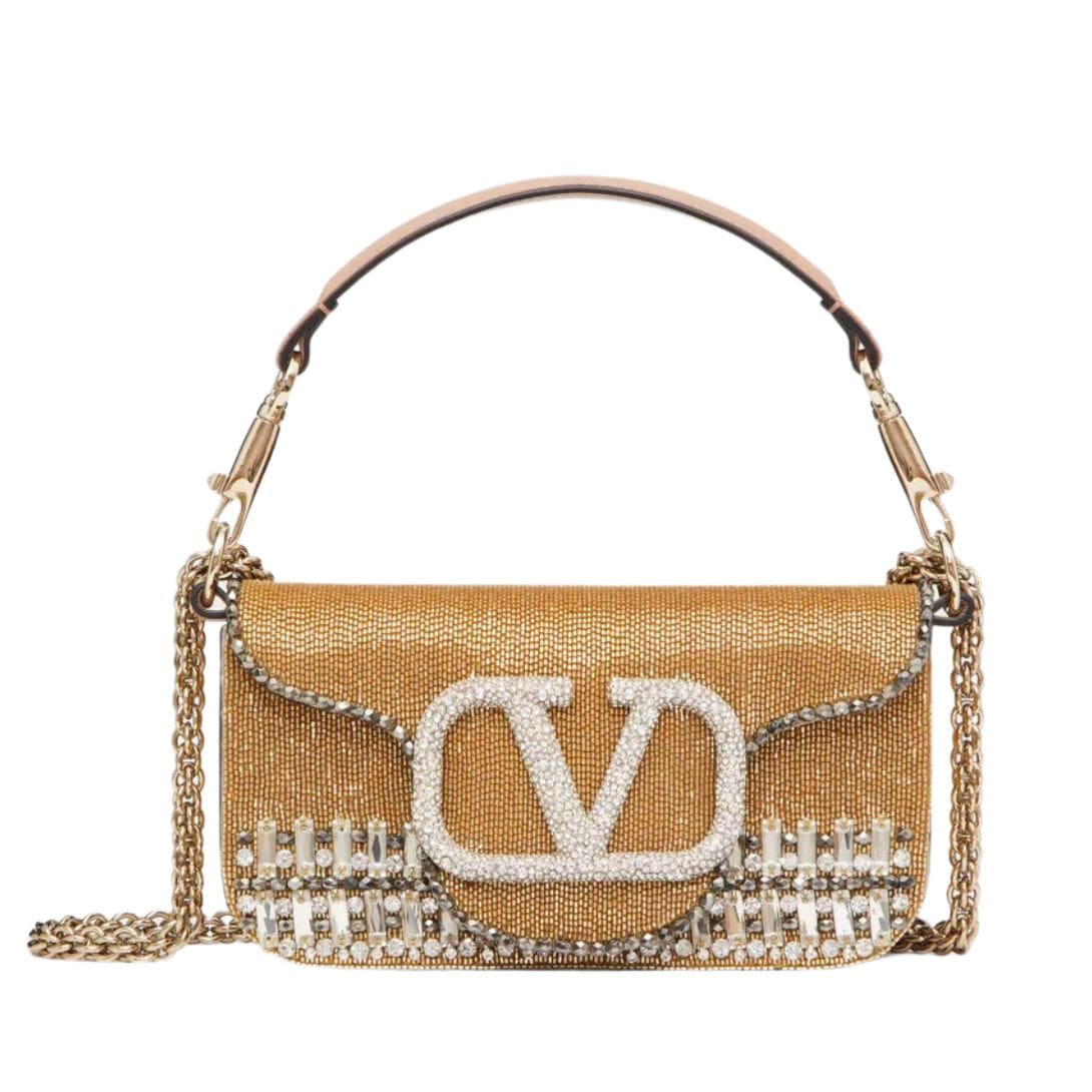 VALENTINO GARAVANI LOCÒ EMBROIDERED SMALL SHOULDER BAG