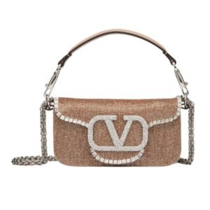 VALENTINO GARAVANI LOCÒ EMBROIDERED SMALL SHOULDER BAG