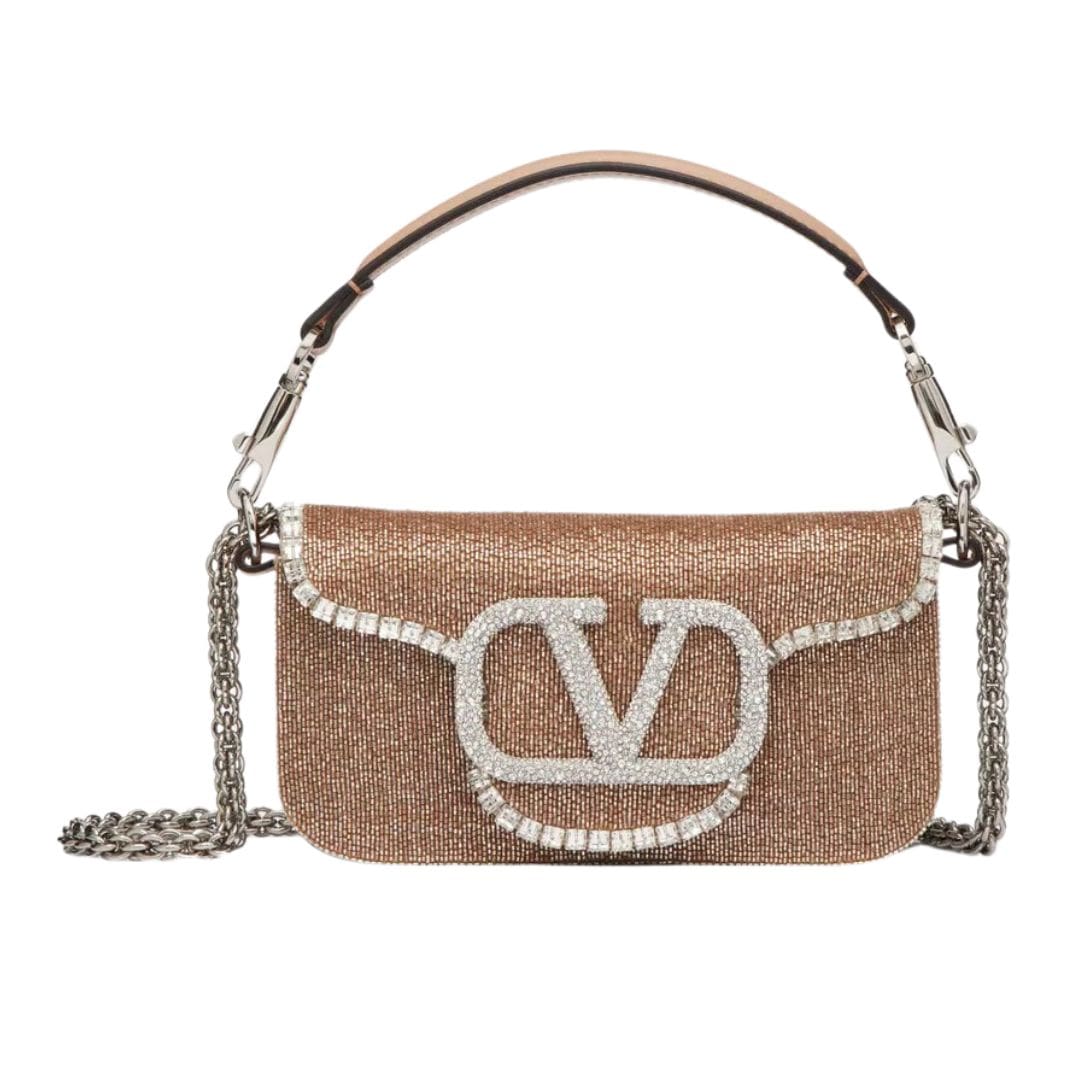 VALENTINO GARAVANI LOCÒ EMBROIDERED SMALL SHOULDER BAG