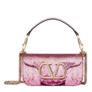 VALENTINO GARAVANI LOCÒ SMALL SHOULDER BAG WITH GRADIENT-EFFECT EMBROIDERY