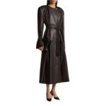 KHAITE THE MINNLER TRENCH IN BLACK LEATHER