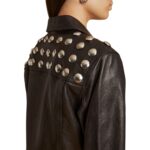 KHAITE THE RIZZO JACKET BLACK LEATHER WITH STUDS