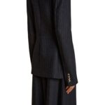 KHAITE THE SAMUEL JACKET WITH NAVY AND WHITE STRIPS