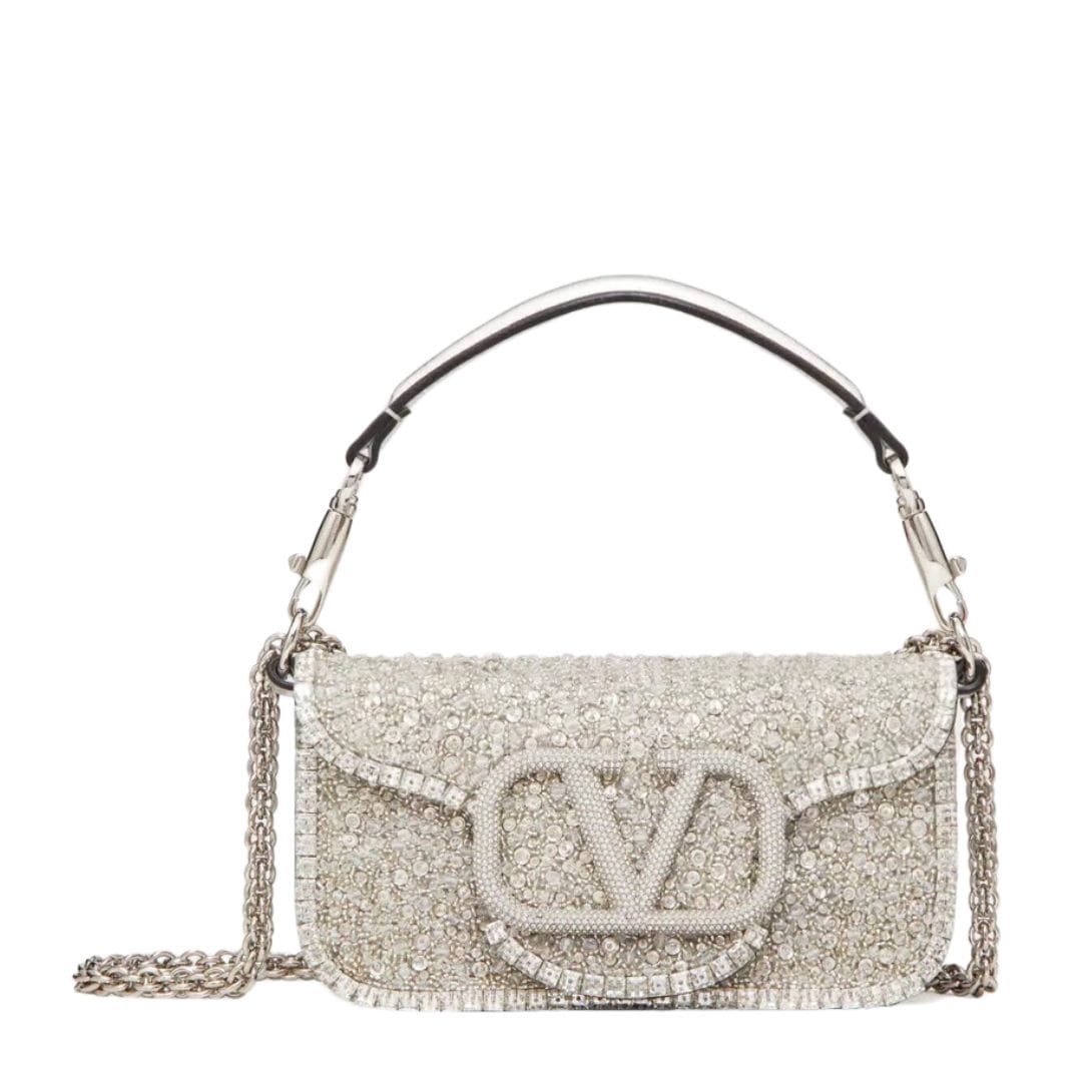 VALENTINO GARAVANI LOCÒ EMBROIDERED SMALL SHOULDER BAG