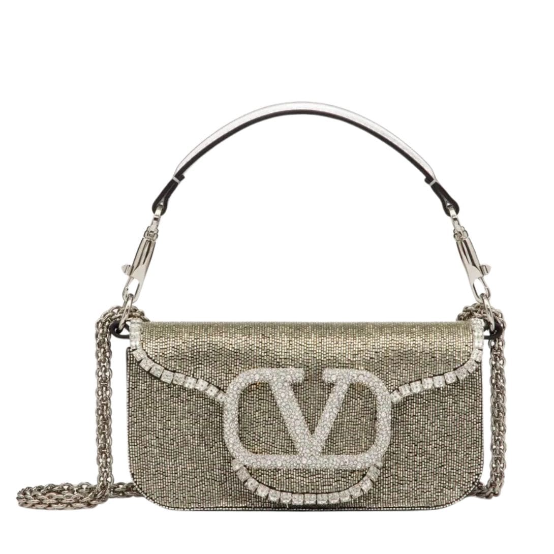 VALENTINO GARAVANI LOCÒ EMBROIDERED SMALL SHOULDER BAG