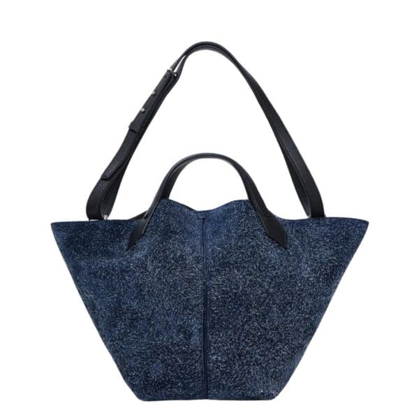 PROENZA LARGE CHELSEA TOTE IN BRUSHED SUEDE DEEP NAVY