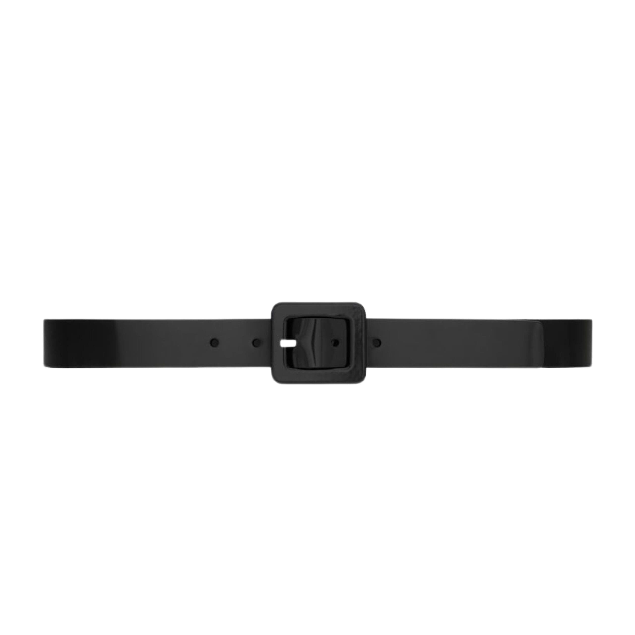 SAINT LAURANT SQUARE BUCKLE BELT IN SHINY LEATHER