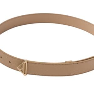 PRADA SAFFIANO LEATHER BELT IN LIGHT BROWN