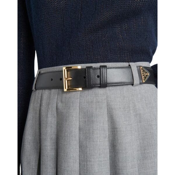 PARADA LEATHER BELT IN GOLDEN BLACK