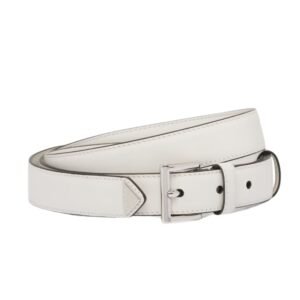 PRADA LEATHER BELT IN WHITE