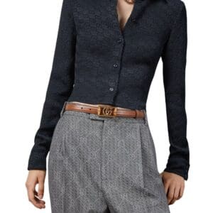 GUCCI BELT WITH DOUBLE G BUCKLE AND BAMBOO