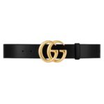 GUCCI GG MARMONT LEATHER BELT WITH SHINY BUCKLE