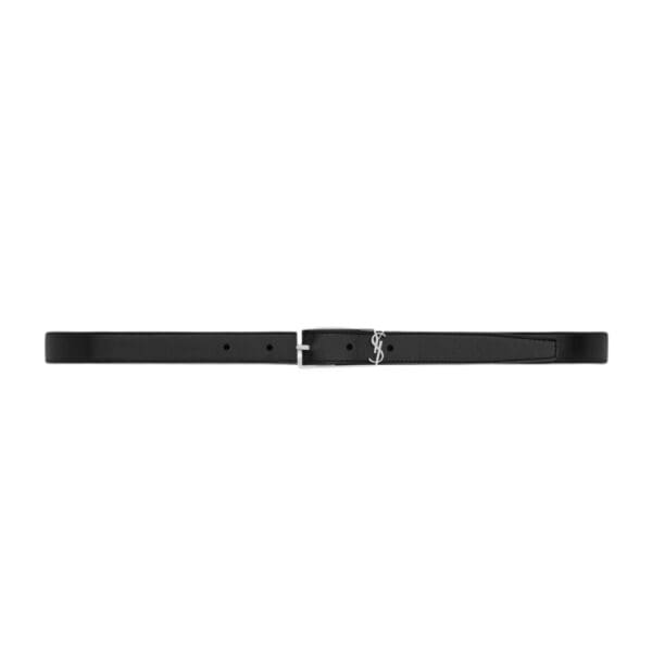 SAINT LAURENT NEW CASSANDRE BUCKLE BELT IN SMOOTH LEATHER