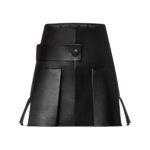 LOUIS VUITTON LEATHER BUTTON TAB PLEAST SKIRT