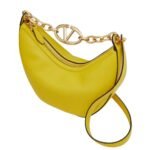 VALENTINO GARAVANI SMALL VLOGO MOON HOBO BAG IN GRAINY CALFSKIN WITH CHAIN