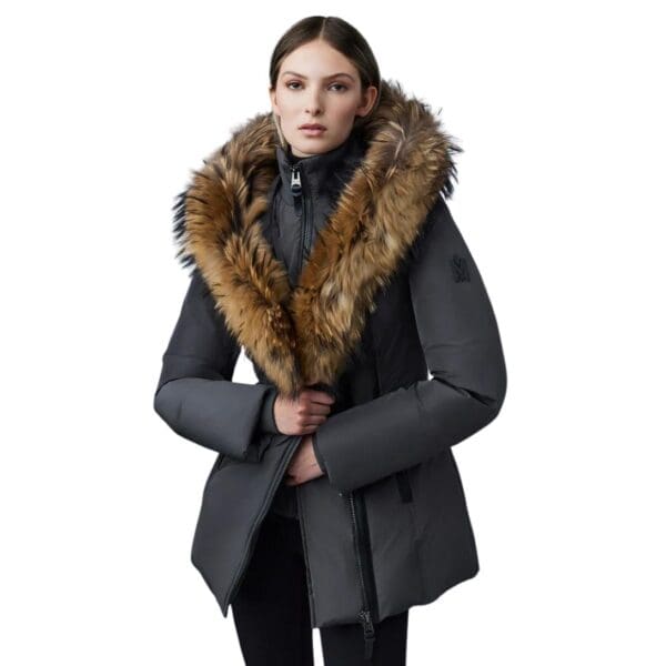 MACKAGE ADALI DOWN COAT WITH NATURAL FUR SIGNATURE MACKAGE COLLAR