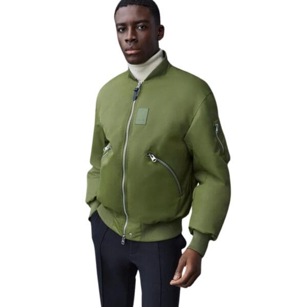 MACKAGE FRANCIS DOWN BOMBER JACKET WITH SHEARLING COLLAR 