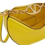 VALENTINO GARAVANI SMALL VLOGO MOON HOBO BAG IN GRAINY CALFSKIN WITH CHAIN