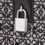 LOEWE AMAZONA 44 BAG IN JACQUARD WITH ANAGRAM MOTIF AND CALFSKIN
