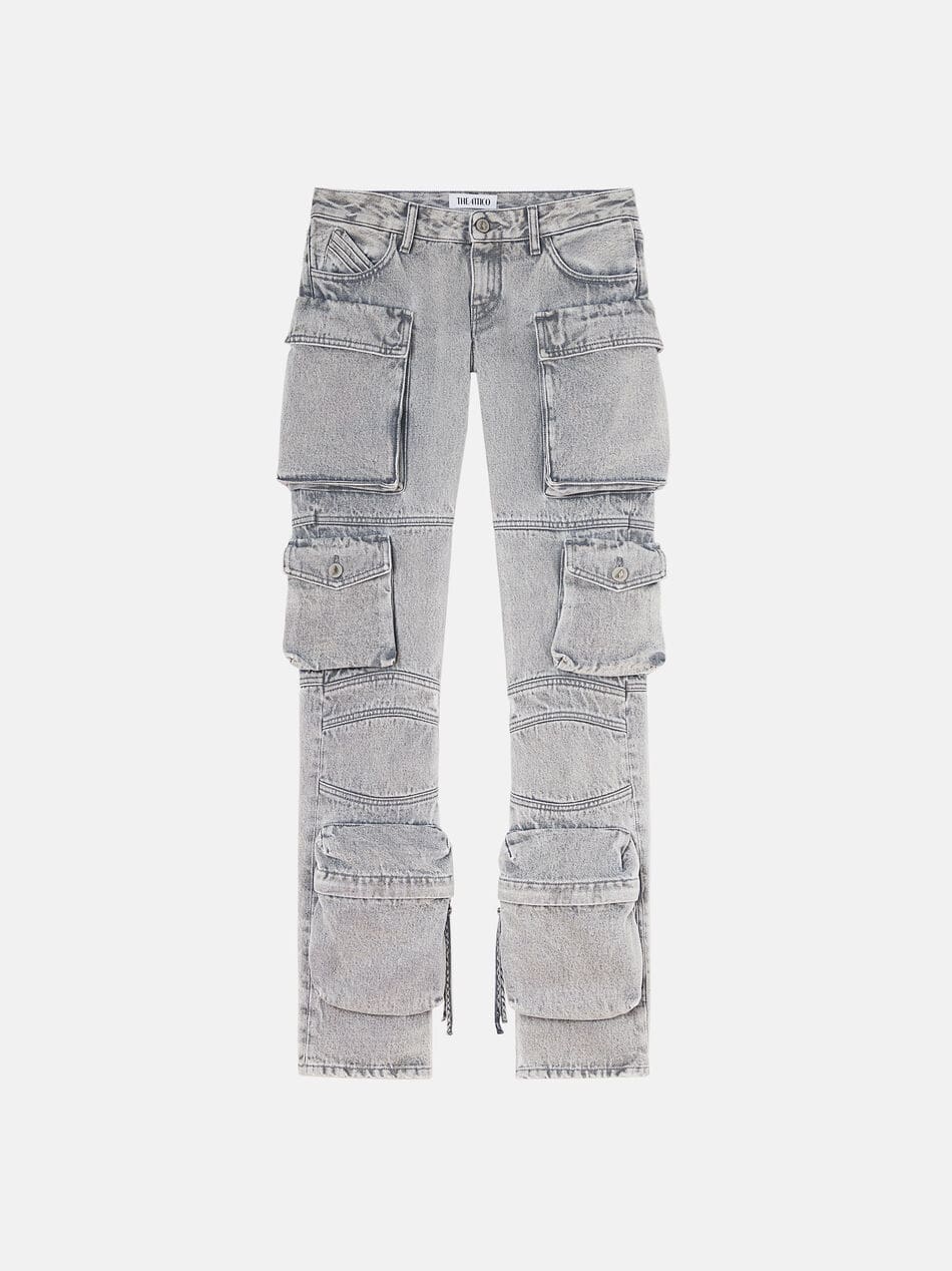 THE ATTICO ESSIE LIGHT GREY LONG PANTS